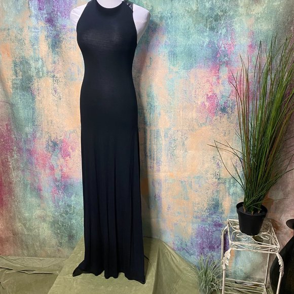 NEW๐Sugarlips Deep Back Neckline w/ over-cross Faux Leather Straps Maxi Dress - Picture 6 of 13